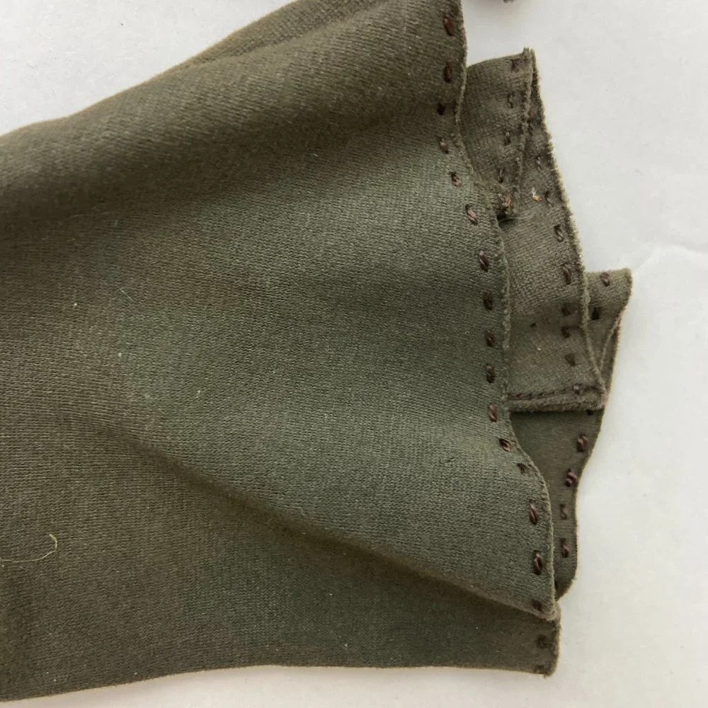 Vintage Gloves Grey-green Pleats Size 6 1/2
